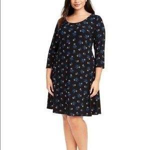 NWT Anne Klein Plus Size 3/4 sleeve pullover dress